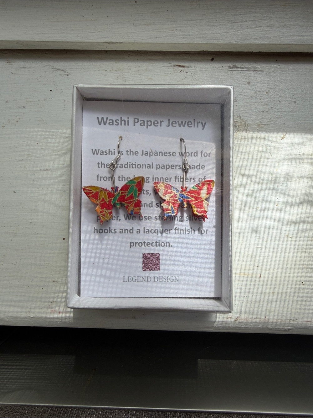 Washi Paper Butterfly Earrings - Multicolor